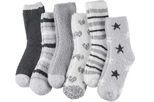 Blu Ninfee Thermal Fluffy Socks for Womens, Ladies Bed Cosy Christmas Fuzzy Thick Warm Socks for Winter Home Sleep Floor