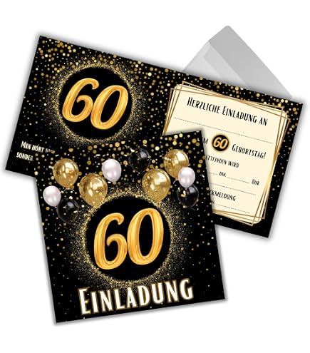 Produktbild von DigitalOase 4 Tischkarten 60. Geburtstag Passend Zu Einladungskarten 4 Klappkarten Din A7 (aufgeklappt Ca. 10 X 14 Cm) Valsand 4687500772
