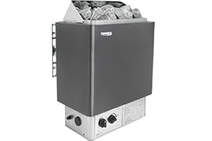 FINNEX Electric Sauna Heater — Spa Heater with Heat Rocks — Built-In Thermostatic Control — Heats Up Quickly — Automatic Safety On/Off Timer — Supports Body Detox & Weight Loss (6.0KW Excluding Stones)