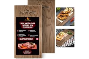 Sprifityy 2 Piezas Tablas de Cedro para Barbacoa- 100% Natural,Tablas para barbacoas,Duradera y Reutilizable,para Barbacoa Exterior.