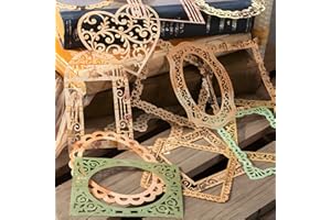 WHENZOO 60Pcs Scrapbooking Supplies Lace Frames and Borders, Vintage Scrapbook for Scrap Book Decorations Collage Album Notebook Journal DIY Art Craft Card Making Supplies