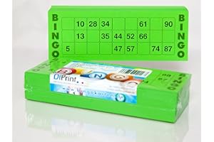DIPRINT 200 grande cartes de bingo pour personnes âgées 15 en 90 chiffres (21 x 7,5 cm)