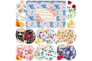 ZPQAODI Zestaw 6 świec zapachowych dla kobiet, zestaw upominkowy świec zapachowych dla kobiet, aromaterapia dla domu, świece zapachowe w słoiku z wosku sojowego, prezent dla kobiet, prezent urodzinowy