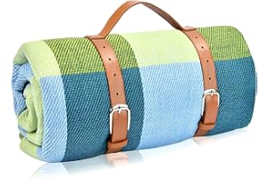 KATELUO Manta de Picnic Impermeable 200 x200cm, Manta de Picnic Plegable Portátil con Asaportátil, Manta de Picnic Playa, Ideal para Camping, Picnic, Jardin, Playa, Senderismo (200 X 200cm, B)