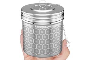 Reinmoson Infusore per tisane acciaio inox – 8,1 × 7,6 cm infusore tè a maglia extra fine, filtro tè infusione, colino filtro per tisane