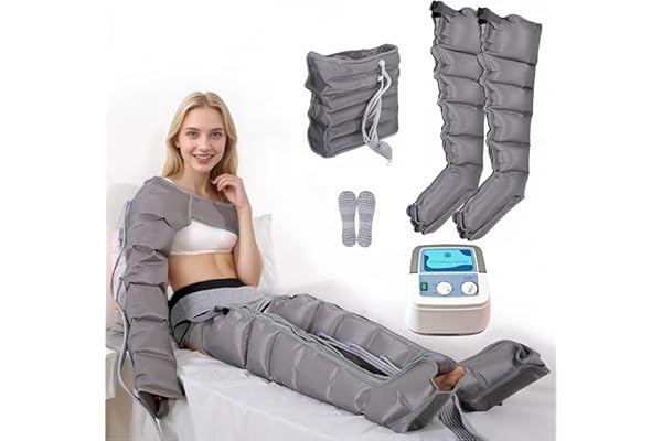 Masajeador Presoterapia Piernas | Profesional Botas Presoterapia Piernas | 6 Cavidades Presoterapia para Casa Masajeador de Pies y Piernas (2 piernas + abdomen)