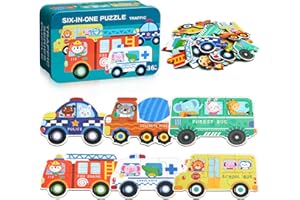 BBLIKE Puzzle Bambini 2 3 4 Anni - 6 Pezzo Legno Puzzle Bambina, Gioco Educativo Regali per Bimbo, Giocattoli Montessori da Viaggio, Regalo Compleanno per Bimba Ragazza Maschio 2-5 Anni（Trasporto）