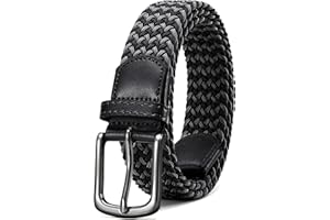 CHAOREN Ceinture Tressée Elastique, Ceintures Tissu Élastique Extensible pour Hommes et Femmes 3.5cm, longueur 95cm-150cm, Boite Cadeau