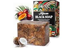 WEIWEILA African Black Soap, Organic African Black Soap 100 g, African Soap Against Acne and Dark Spots, Raw Black Soap for All Skin Types - Face, Body, Hair