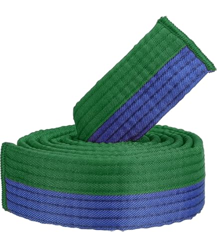 Cintura Per Arti Marziali Taekwondo - Verde-Blu, 2.4 Metri Poliestere | Per Judo, Karate, Allenamento E Competizioni - Foto 11