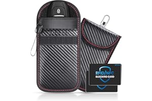 WHONOR Faraday Pouch for Car Keys, Keyless Car Key Signal Blocker Pouch with RFID Blocking Card 2 Pack, Rfid Key Pouch for Car Secure