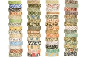 Songdao 60 rollos Valor Washi Tape Set, Artes Retro Cinta Adhesivo Decorativo Patrones básicos Masking Tapes para Artes, Bullet Journal, Scrapbooking, Bricolaje (retro barroco)