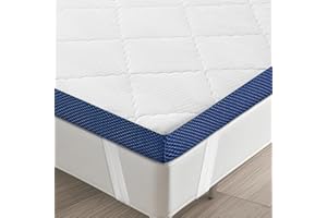 ‎SEZMOONSI SEZMOONSI Topper 160x200cm, H3 5cm Höhe hypoallergen & atmungsaktiv Kaltschaum Matratzentopper, bequemer Matratzen Topper für Boxspringbett, Wohnwagen, Schlafsofa, mit waschbarem 3D-Netz Bezug