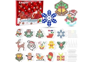AUGSUN Plaques de Perles à Repasser Noël 5mm, Set de Perles à Repasser Noël, Modèles de Perles à Repasser Noël, Plaques de Perles à Repasser pour Enfants