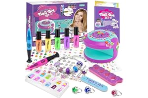 LemonDream Maniküre-Set für Kinder 6 7 8 9 10 11 12, Nagellack-Set mit Schmuck, Spielzeug, Nägel, Make-up, Geschenkidee, Geburtstag, Mädchen