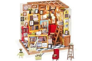 Rolife Miniatur Puppenhaus Kit DIY Holz Bibliothek Haus Modell für Mädchen und Jungen Kinder 14 15 16 17 Jahre Alt(Sam's Study)