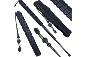 ROSFIX Bastón telescópico 222-555 mm | Modelo extensible de acero resistente | Mango de goma antideslizante | Acabado negro cromado | Con bolsa para cinturón