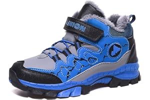 ZYLDK Kinder Winterschuhe Warm Gefütterte Winterboots Jungen Mädchen Trekkingschuhe Schneestiefel Baumwollschuhe Outdoor rutschfest mit Klettverschluss