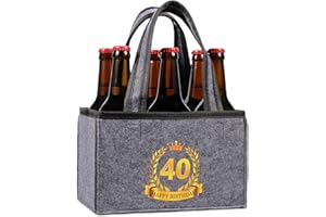 Anicy Bolso de Mano de Cerveza Personalizado para Hombre - Regalo de Cumpleaños, gris, 40. Geburtstag, Tradicional