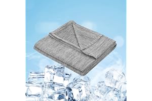 ‎WOLTU WOLTU Sommerdecke Selbstkühlende Decke Mikrofaser Arc-Chill, Kühldecke mit Q-Max>0.45, Kühl und Hautfreundlich, weiche Sofadecke Reisedecke 220 x 240cm Grau