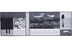 ‎ANDIAMO andiamo Teppichläufer Chilidesign Küchenteppich, Hot & Spicy, grau, Polyamid, 67 cm x 200 cm