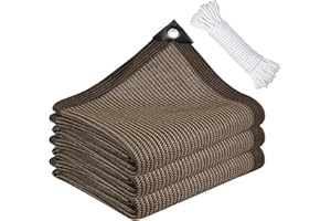 BSEICAL Red De Sombra,Malla Sombra con Ojales, Malla Sombreadora Jardin,Lona Sombra Exterior,Fácil De Colgar,Resistente a Los Rayos UV,Transpirable Y Protector Solar,para Pérgola, Jardín (Marrón,3x3m)