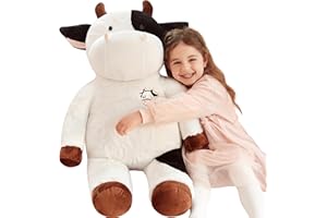 IKASA Grande Vache Animaux en Peluche Vache Géante Peluche Douce,78cm Animal Jouets Mignon Grosse Adorable de Grande Taille,Cadeau pour Les Enfants