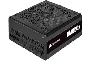 Corsair RM850x 80 PLUS Gold Fully Modular ATX 850 Watt Power Supply (135 mm Magnetic Levitation Fan, Wide Compatibility, Reliabile Japanese Capacitors, Extremely Fast Wake-from-Sleep) UK - Black