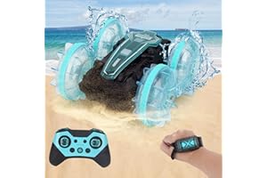 ZStarlite Voiture Télécommandée Enfant, 4WD 360°Rotation 2.4GHz Voiture Télécommandée Tout Terrain Etanche,Camion Cascadeuse avec Feux de Roue Jouet pour Enfant 6-12 Ans, RC Car Garcon Cadeaux Noel