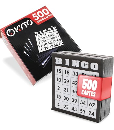 500 Cartes papier pour jeu de Bingo 10 cm 500 Cartes papier pour jeu de Bingo 10 cm