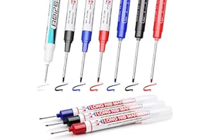 TXXATX Tieflochmarker 10 Stk Bohrlochmarker Metall 45 mm 32 mm 20 mm Lochmarker Extralange Spitze Bohrlochmarkierungen Markierungsstift für Holz Kunststoff Karton Wand Baustelle(Schwarz Blau Rot Weiß)