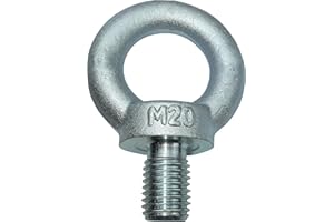 AERZETIX - Perno de ojo M20 - anillo de elevación - cáncamo - en acero galvanizado - rosca métrica - DIN 580-1200kg - color plata - C49760
