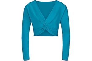 tanzmuster ® Ballettjacke Mädchen Langarm - Mia - aus wunderbar weichem Baumwollstoff - Top zum Reinschlüpfen fürs Kinder Ballett