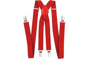 axy Herren Hosenträger breit 2,5 cm mit 4 Starken Clips X-Form und Damen