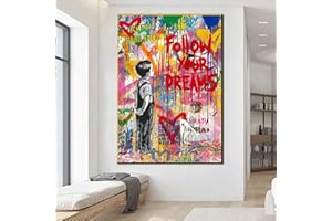 YISHUI ART Graffiti Street Art von Banksy Dream Poster und Drucke Abstrakte Pop Art Leinwand Gemälde an der Wand Kunst Bild Wohnkultur 70x90cm (28x35in) interner Rahmen