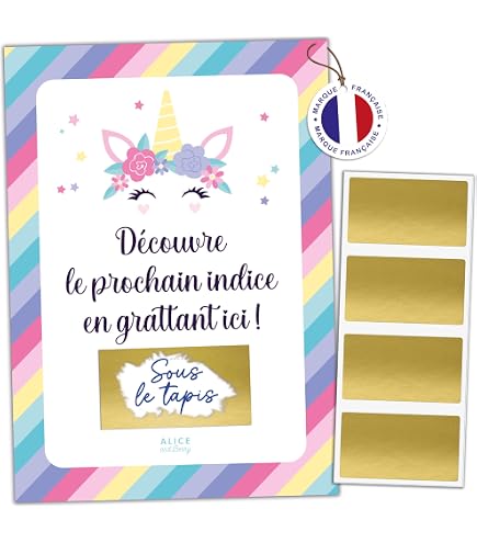 Cartes à Gratter Chasse au Trésor, Jeu Anniversaire Enfant 5-12 Ans, Kit 10 Cartes avec Pastilles, Intérieur/Extérieur (Magie