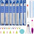 Coopay Set 55 Ferri Da Maglia In Acciaio Inox – Doppie Punte 2-6,5 Mm + Accessori – Per Calzini E Progetti