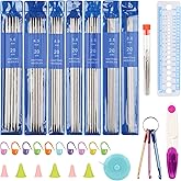 Barlone Stricknadeln Set 66-teilig - Edelstahl Nadelspiel Für Socken Und Mützen