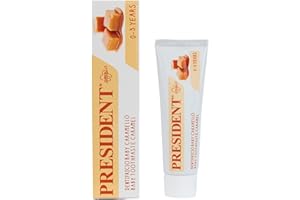 President DENTIFRICIO BABY PER BAMBINI 0-3 ANNI. Gusto Caramello, Senza Fluoro, parabeni, SLS, allergeni e PEG per far crescere i primi denti in modo sano, proteggendoli dalla carie - RDA 20-30ml