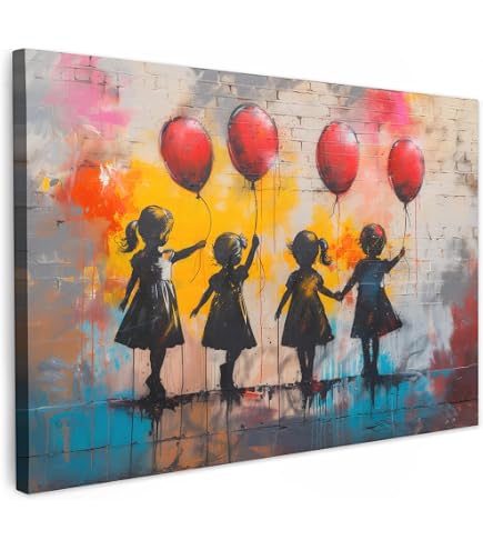Tableau Pop Art « Fille Avec Ballon » – 100x100 Cm Sur Verre Acrylique, édition 2018
