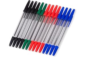 Harlington Group 14 Multicoloured Smooth Writing Biros Ballpoint Pens Black, Blue, Red, Green Containing In Each Pack 4 Blue, 4 Black, 4 Red and 2 Green Biro Pens
