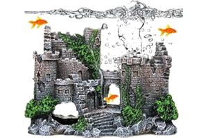 XUBX Décoration pour Aquarium, Polyrésine Cottage, Résine Fish Tank Non Toxique Ornement, Bus Petites Voitures Aménagement paysager brisé Cave Aménagement Décoration, Aquarium en Polyrésine Habitat