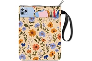 CRASPIRE Funda floral para libros, protector de libros de flores, tapa blanda, tela lavable con cremallera y bolsillo extra en la manga, funda bohemia para cuadernos, amantes de los libros, compañeros