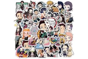 HAORCHID Pack of 100 Demon Slayer Stickers, Demon Slayer Sticker Pack, Anime Stickers, Cartoon Stickers, Waterproof Vinyl Stickers for Laptop, Skateboard, Car, Luggage, Children, Adults, Graffiti Sticker Pack