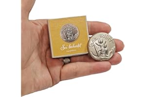 Herzmensch Christophorus Auto Plakette 3,5 cm Metall Silber für Autofahrer - Geschenk für Fahranfänger - Glücksbringer aus der Werkstatt von Andrea Zrenner