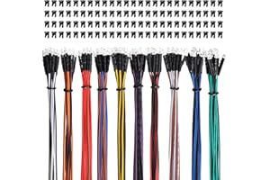 Lyeteung 100 PCS 3mm 12V Prewired LED Diodes Light, 10 Color, 20cm Prewired LED Light Emitting Diode + 100 PCS 3mm Plastic Holder