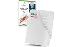 Sensalou Spannbettlaken Wasserdicht 90x200 cm 2er Pack – Matratzenschutz Laken für Einzelbett & Pflegebett – Atmungsaktive Betttuch Inkontinenz Nässeschutzauflage – Geräuschlos & Waschbar bei 95 °C