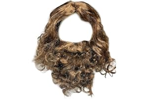 EUPSIIU Peluca Hombre con Barba Larga para Fiesta de Disfraces, Peluca de Mago Hombre Fiesta Temática Carnaval Adulto (Marrón)
