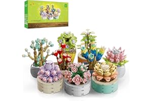 JMBricklayer Blumen Sukkulenten Bonsai Bausteine Set 20104, 9 künstliche Blumenstrauß Klemmbausteine für Erwachsene, Home Dekor, Botanical Baustein Collection, Kreatives Geschenk für Frauen und Männer
