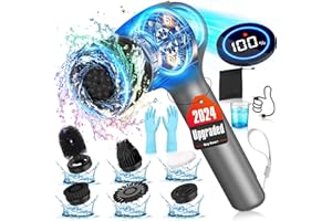 HOMENOVA Electric Cleaning Brush, 9-in-1 Efficient And 2-speed Electric Spin Scrubber with USB Charging, Electric Scrubbing Brush for Bathrooms, Home, Tiles And Floors